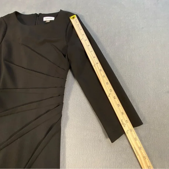 Calvin Klein Women’s Black 3/4 Sleeve  Stretch Sheath Dress, back zipper, size 2 - Picture 11 of 11